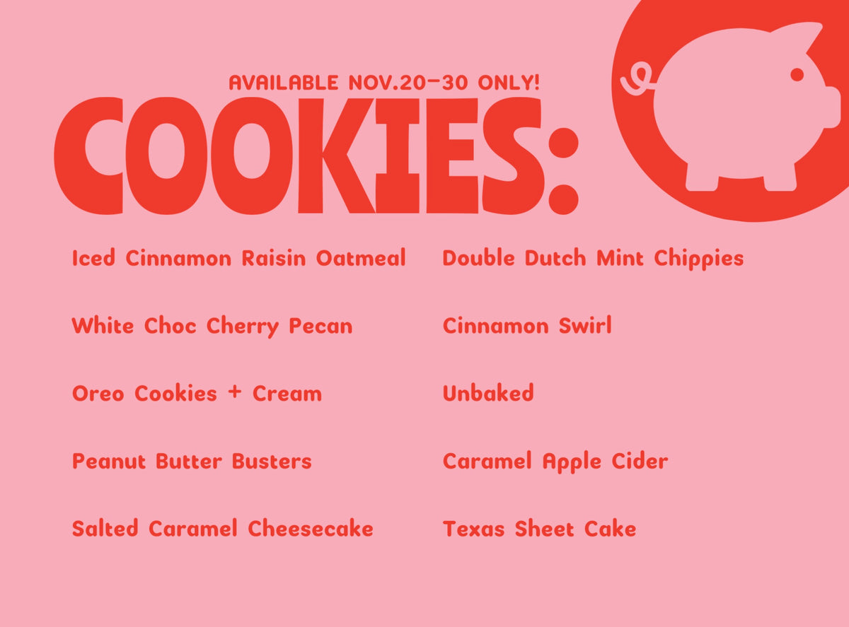 November Cookie Menu