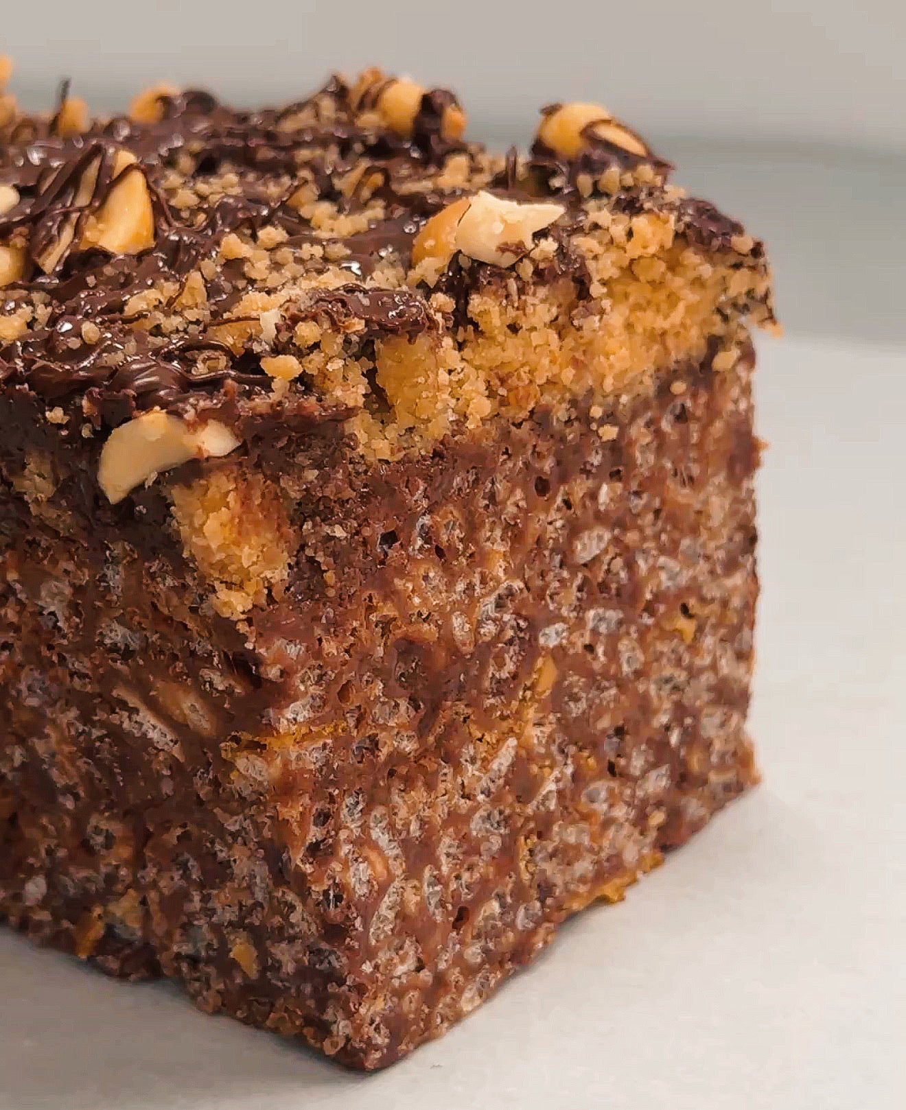 Bakery Style FAT Double Chocolate Peanut Butter Krispies &nbsp;w/ Sugared Peanut Butter Cookie Crumble + Chocolate Ganache • Taste like a Wunderbar