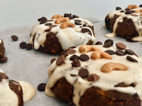 HALF POUND EACH • XL Bakery Style Chocolate Chunk Rocky Road Cookie Bombs w/ Caramelized Vanilla Marshmallow Topping