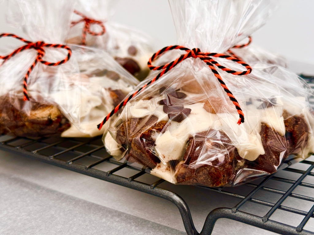HALF POUND EACH • XL Bakery Style Chocolate Chunk Rocky Road Cookie Bombs w/ Caramelized Vanilla Marshmallow Topping