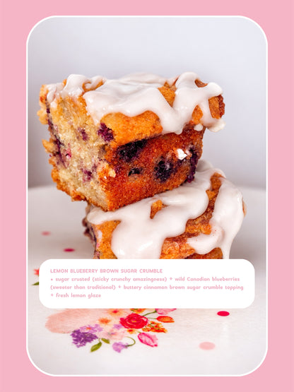 Pre Order for March 15 | 4 PACK | LEMON BLUEBERRY BROWN SUGAR CRUMBLE | Mini Banana Bread Cakes | Limited Edition Flavor