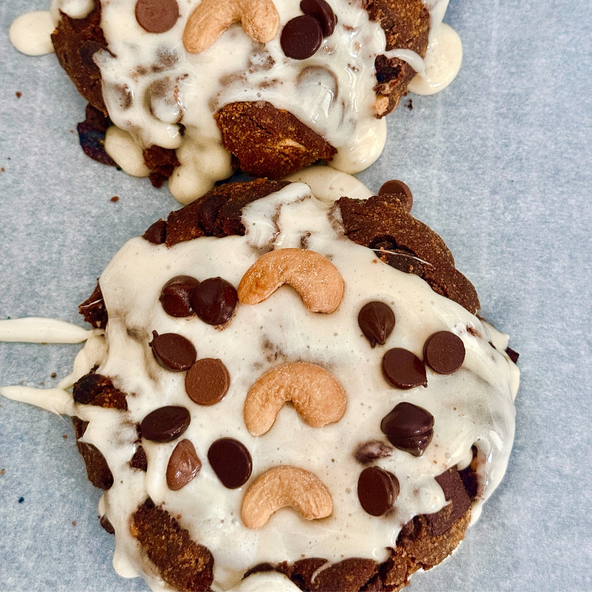 HALF POUND EACH • XL Bakery Style Chocolate Chunk Rocky Road Cookie Bombs w/ Caramelized Vanilla Marshmallow Topping
