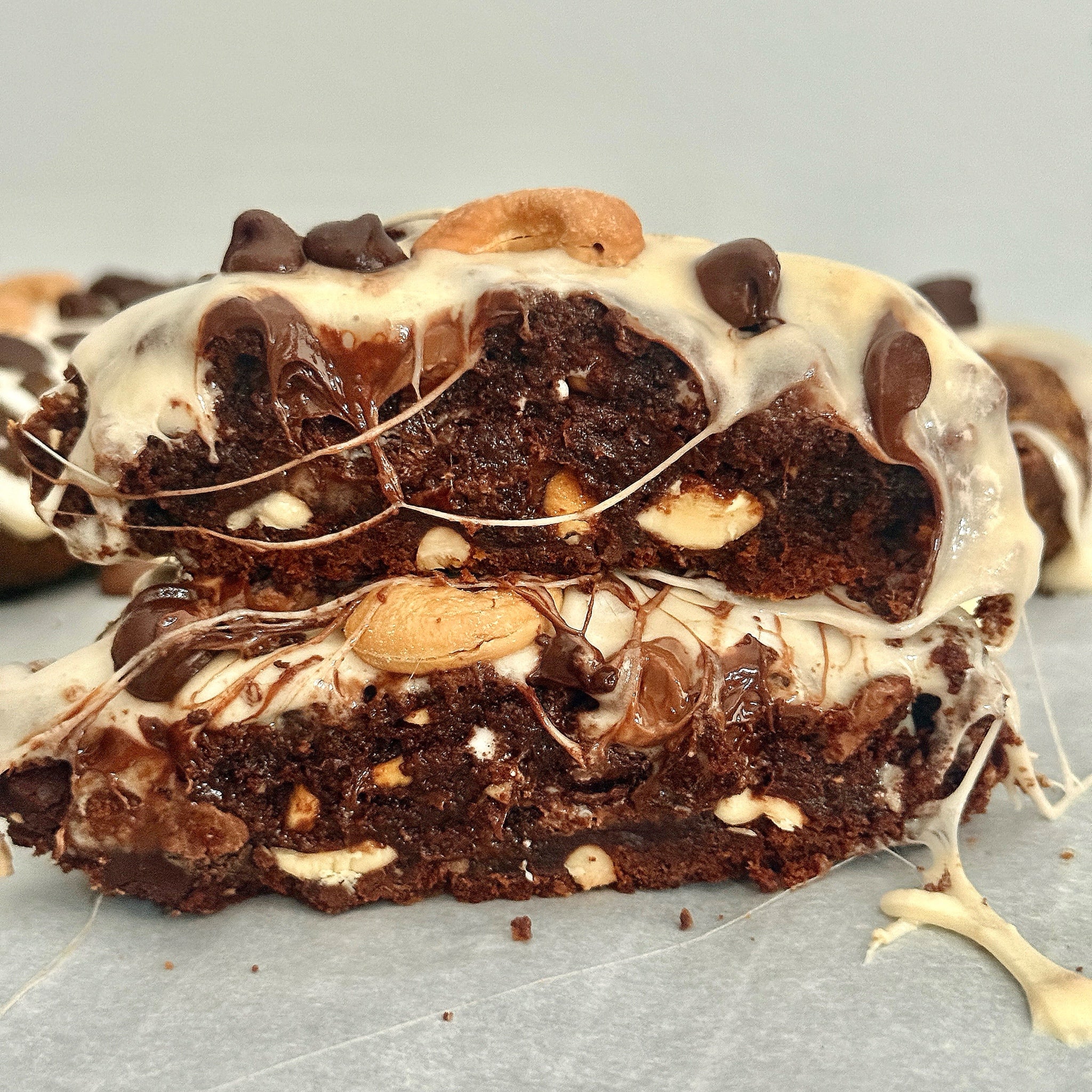 HALF POUND EACH • XL Bakery Style Chocolate Chunk Rocky Road Cookie Bombs w/ Caramelized Vanilla Marshmallow Topping