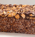 Bakery Style FAT Double Chocolate Peanut Butter Krispies &nbsp;w/ Sugared Peanut Butter Cookie Crumble + Chocolate Ganache • Taste like a Wunderbar